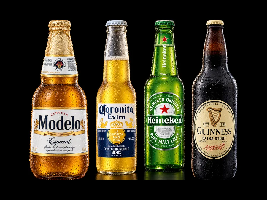 Modelo, Corona, Heineken and Guinness